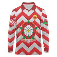 Personalized Glamorgan Wales Long Sleeve Polo Shirt The Tudor Rose Of Wales - Wonder Print Shop