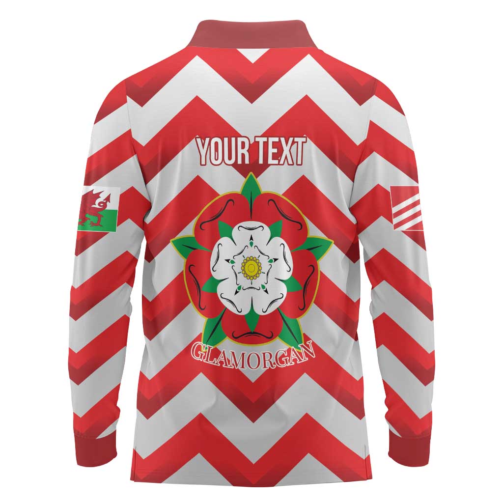 Personalized Glamorgan Wales Long Sleeve Polo Shirt The Tudor Rose Of Wales - Wonder Print Shop