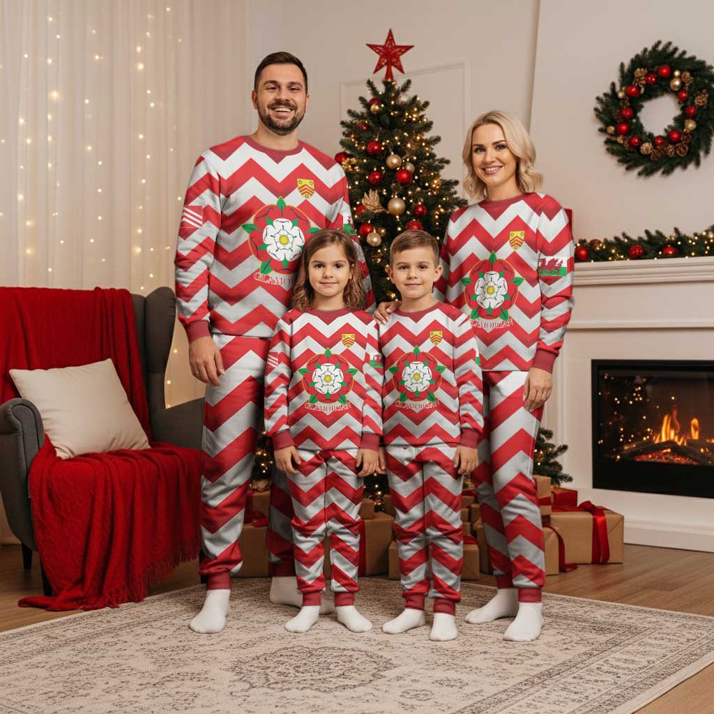 Personalized Glamorgan Wales Christmas Pajama Set The Tudor Rose Of Wales - Wonder Print Shop