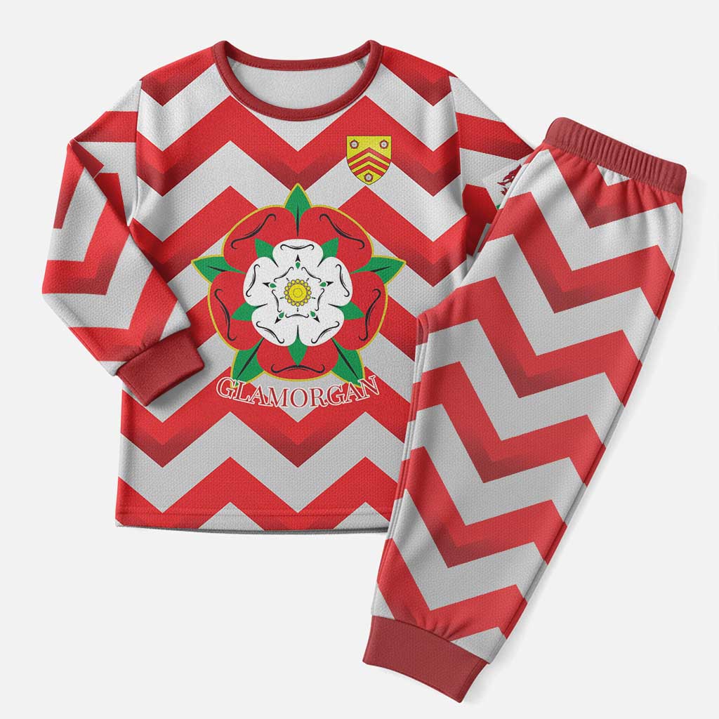 Personalized Glamorgan Wales Christmas Pajama Set The Tudor Rose Of Wales - Wonder Print Shop