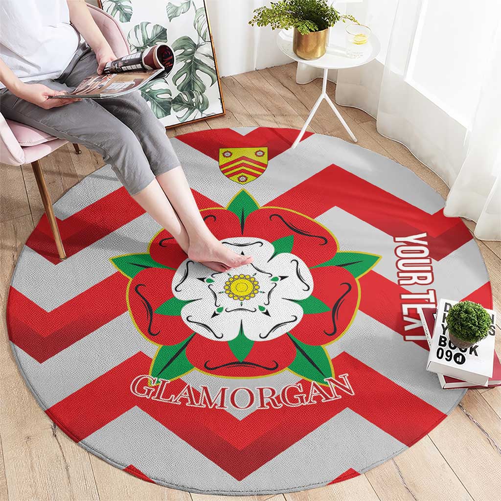 Personalized Glamorgan Wales Round Carpet The Tudor Rose Of Wales - Wonder Print Shop