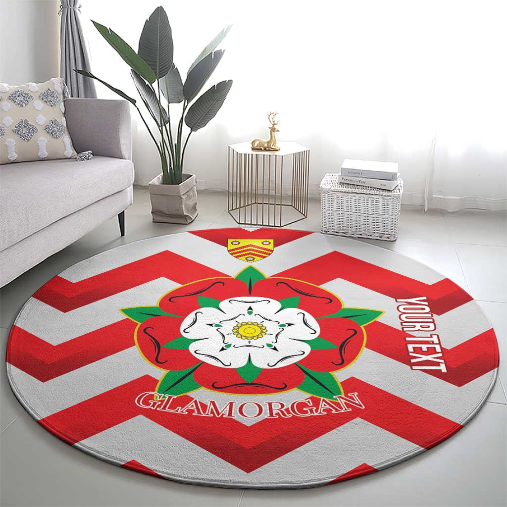 Personalized Glamorgan Wales Round Carpet The Tudor Rose Of Wales - Wonder Print Shop