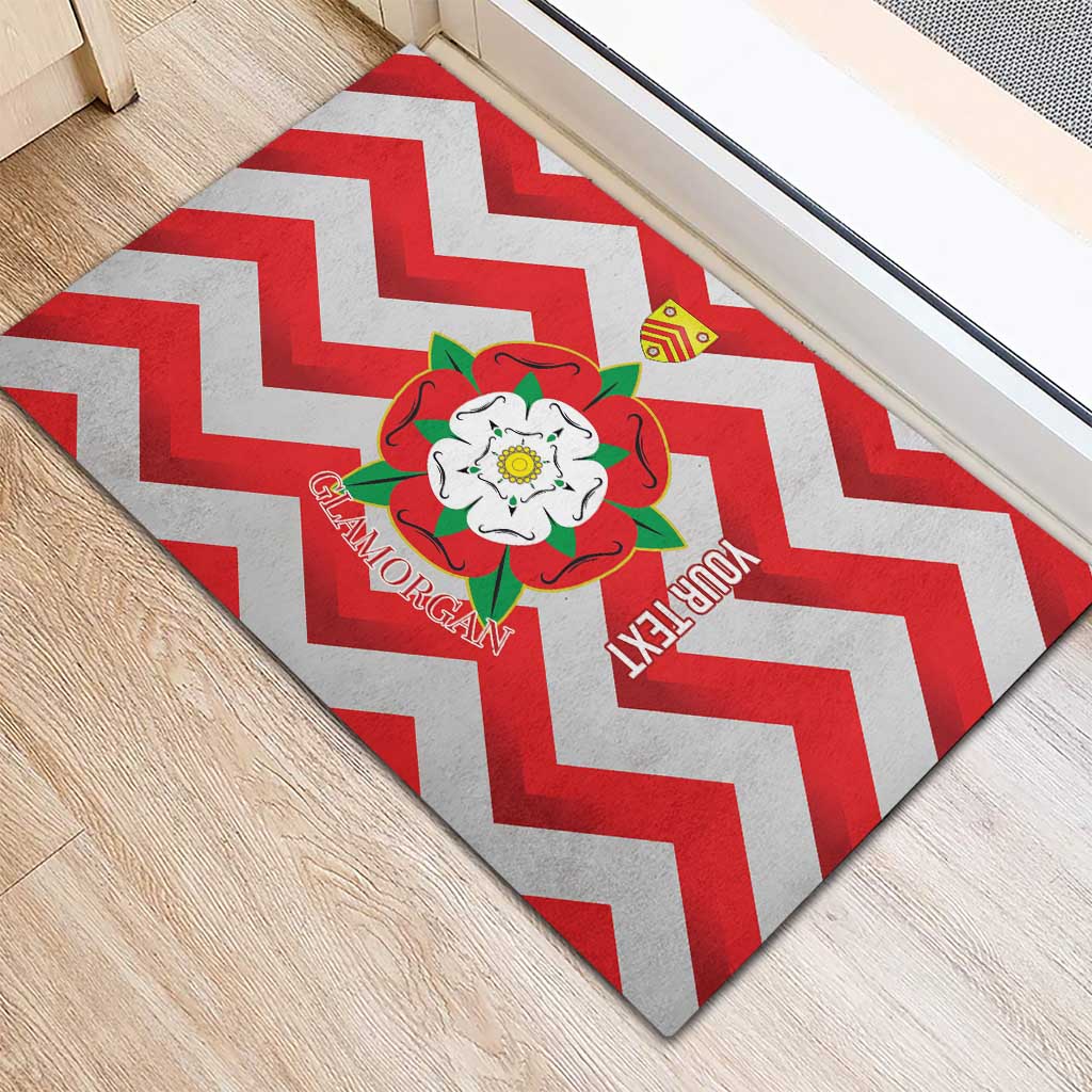 Personalized Glamorgan Wales Rubber Doormat The Tudor Rose Of Wales - Wonder Print Shop