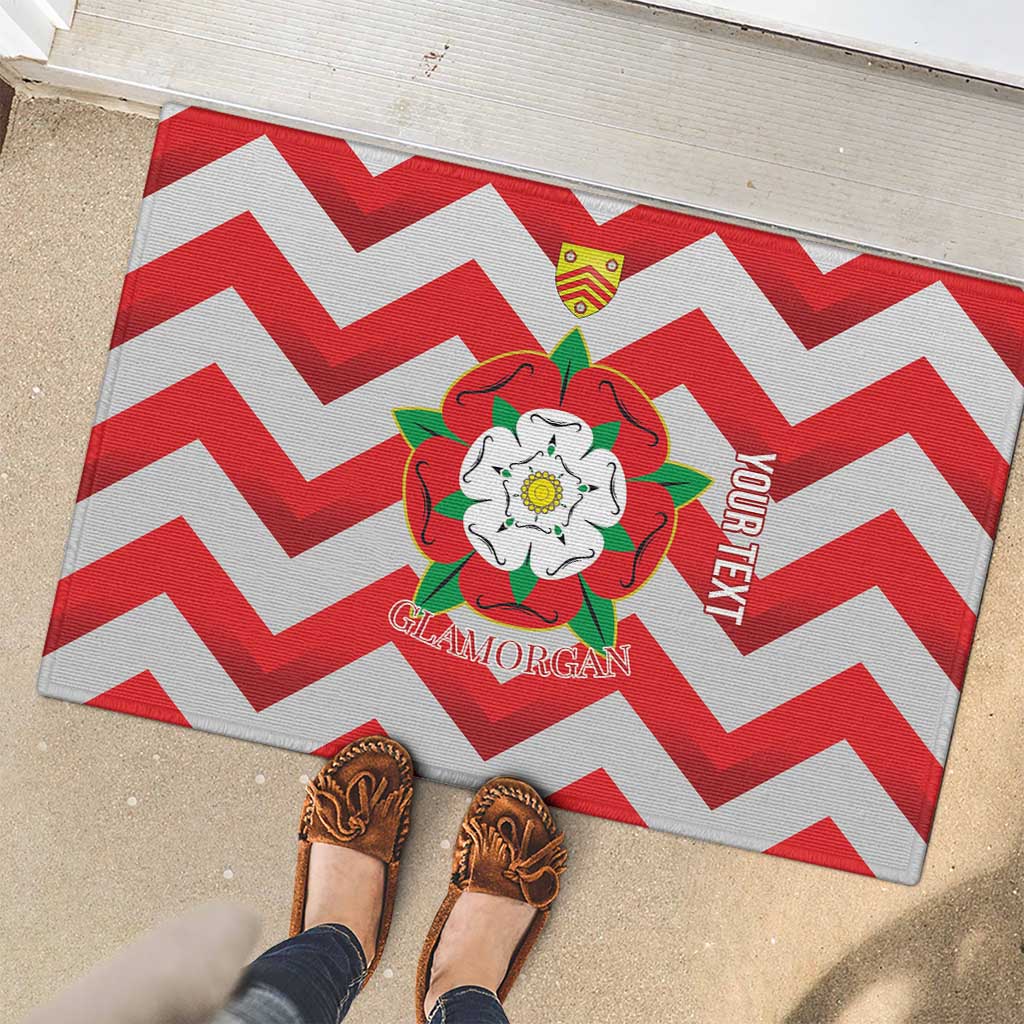 Personalized Glamorgan Wales Rubber Doormat The Tudor Rose Of Wales - Wonder Print Shop