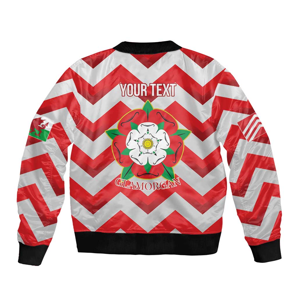 Personalized Glamorgan Wales Sleeve Zip Bomber Jacket The Tudor Rose Of Wales - Wonder Print Shop