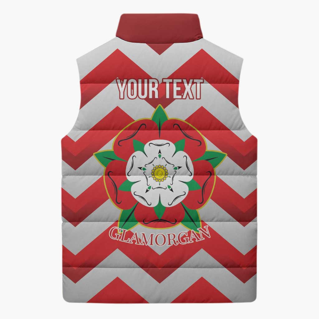 Personalized Glamorgan Wales Sleeveless Puffer Jacket The Tudor Rose Of Wales - Wonder Print Shop