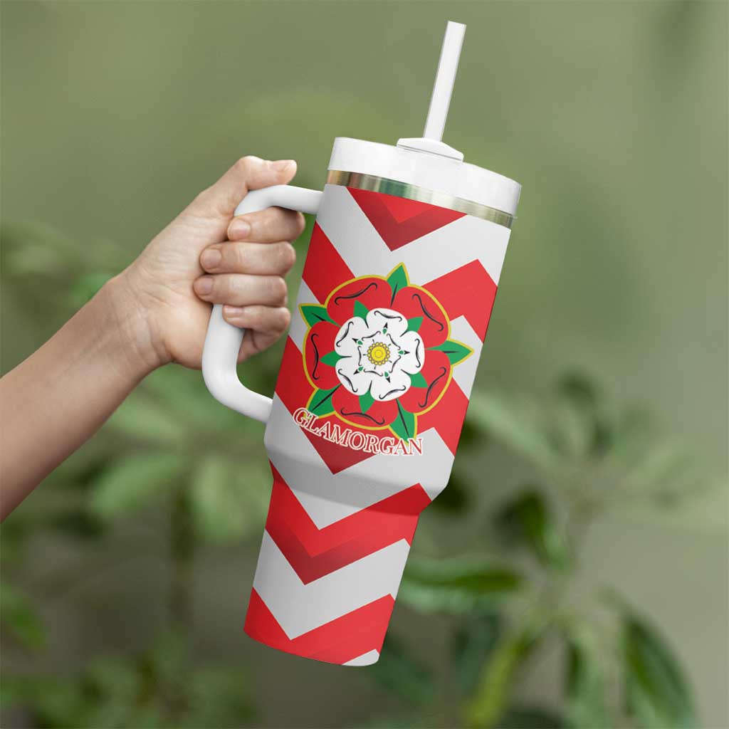 Personalized Glamorgan Wales Tumbler With Handle The Tudor Rose Of Wales - Wonder Print Shop