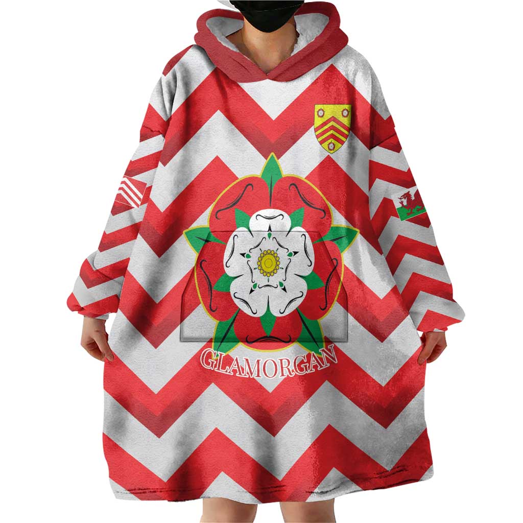 Personalized Glamorgan Wales Wearable Blanket Hoodie The Tudor Rose Of Wales - Wonder Print Shop