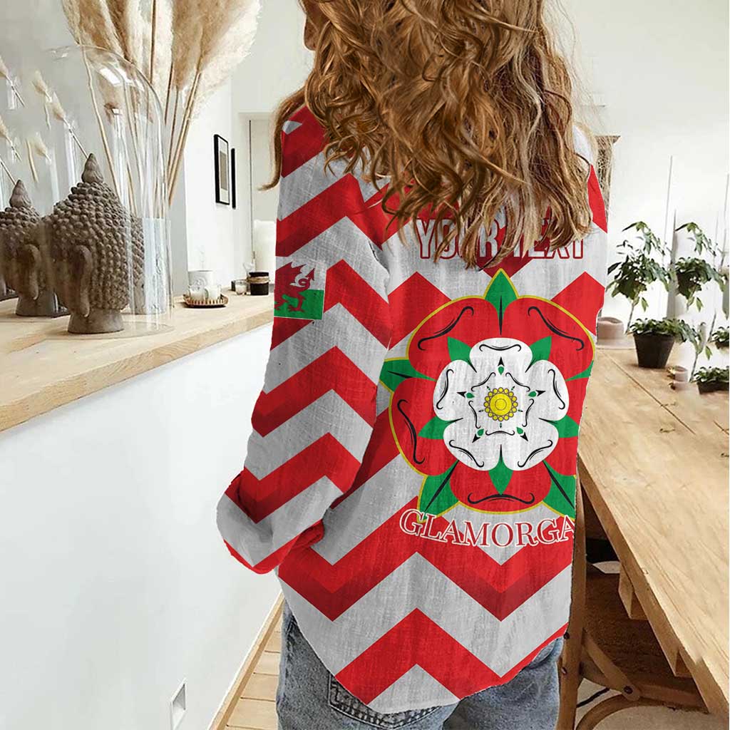 Personalized Glamorgan Wales Women Casual Shirt The Tudor Rose Of Wales - Wonder Print Shop
