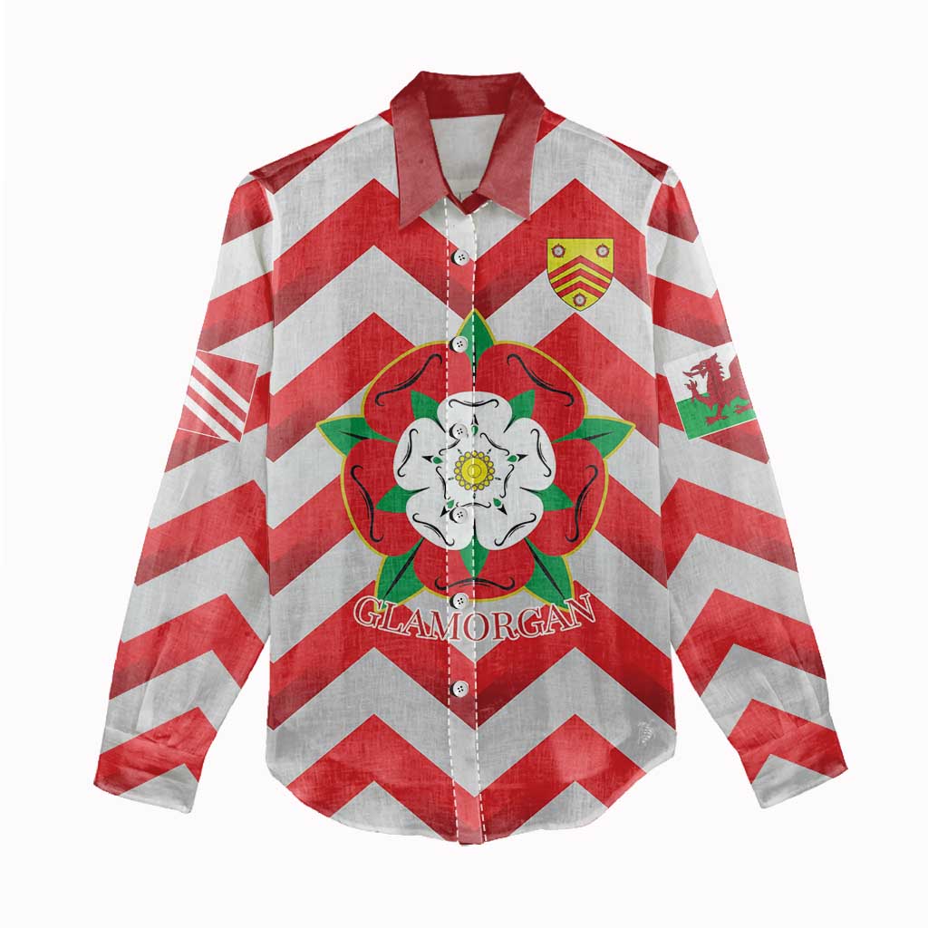 Personalized Glamorgan Wales Women Casual Shirt The Tudor Rose Of Wales - Wonder Print Shop