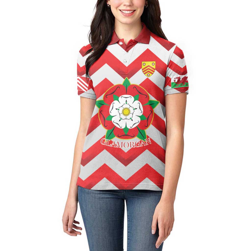 Personalized Glamorgan Wales Women Polo Shirt The Tudor Rose Of Wales - Wonder Print Shop