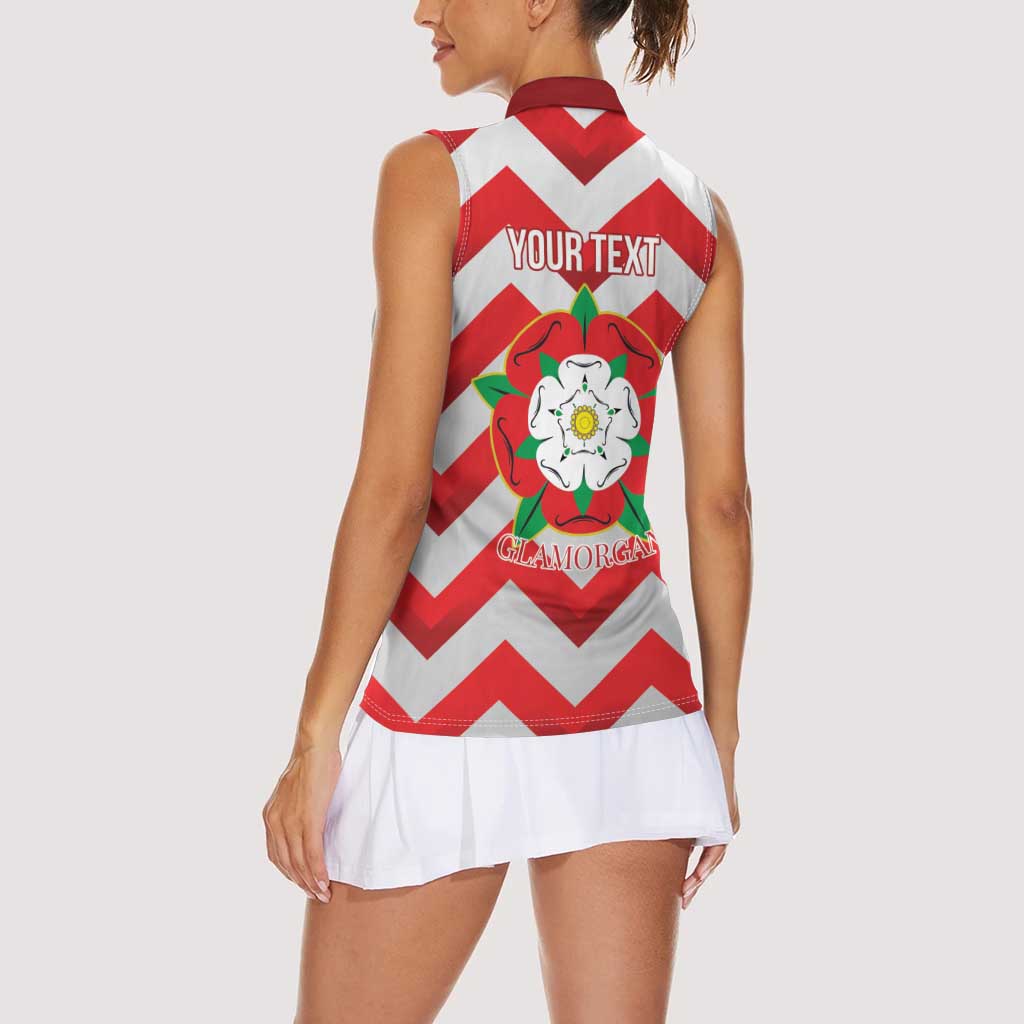 Personalized Glamorgan Wales Women Sleeveless Polo Shirt The Tudor Rose Of Wales - Wonder Print Shop