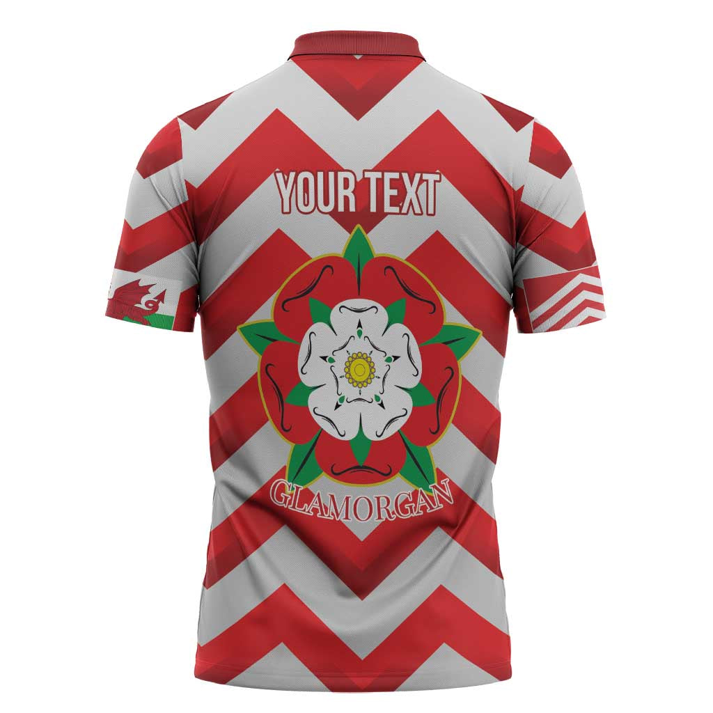 Personalized Glamorgan Wales Zipper Polo Shirt The Tudor Rose Of Wales - Wonder Print Shop