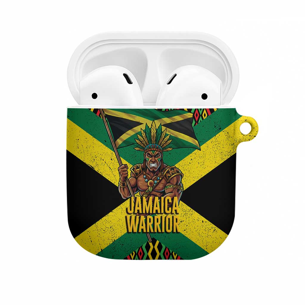 Jamaica Warrior Spirit AirPods Case Tribal Fighter in Reggae Colors - Wonder Print Shop