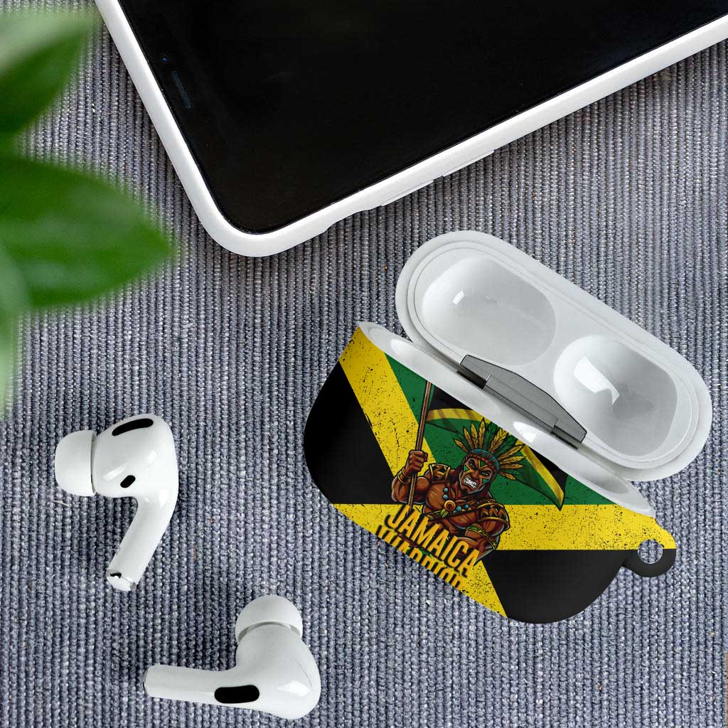 Jamaica Warrior Spirit AirPods Case Tribal Fighter in Reggae Colors - Wonder Print Shop