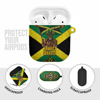 Jamaica Warrior Spirit AirPods Case Tribal Fighter in Reggae Colors - Wonder Print Shop