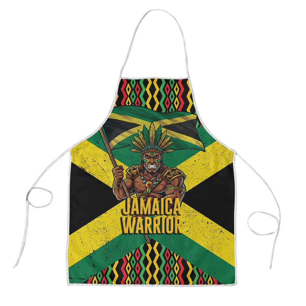 Jamaica Warrior Spirit Apron Tribal Fighter in Reggae Colors - Wonder Print Shop