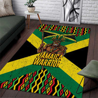 Jamaica Warrior Spirit Area Rug Tribal Fighter in Reggae Colors - Wonder Print Shop