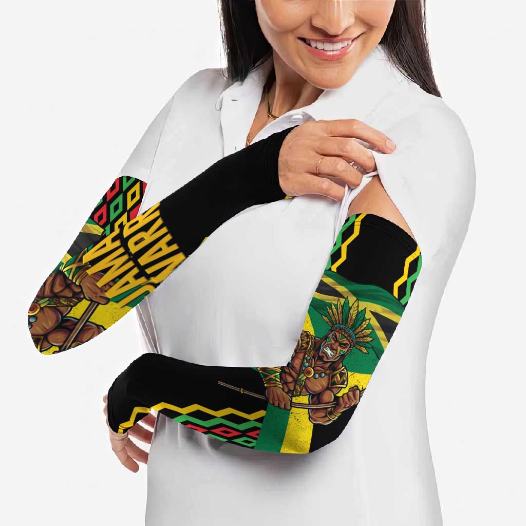 Jamaica Warrior Spirit Arm Sleeves Tribal Fighter in Reggae Colors - Wonder Print Shop