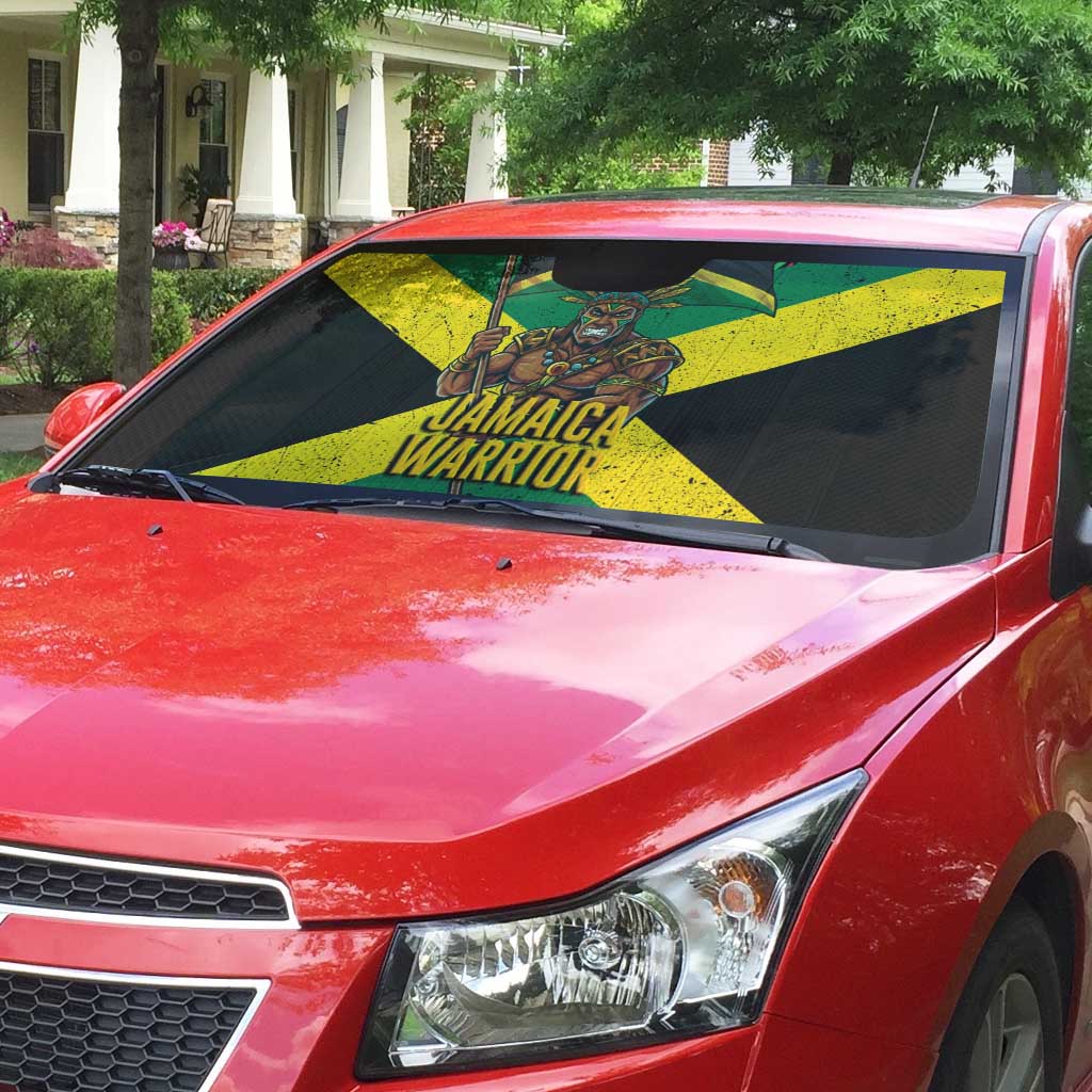 Jamaica Warrior Spirit Auto Sun Shade Tribal Fighter in Reggae Colors - Wonder Print Shop
