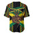 Jamaica Warrior Spirit Baseball Jersey Tribal Fighter in Reggae Colors - Wonder Print Shop