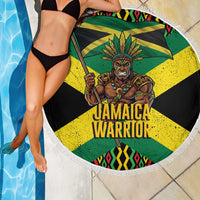 Jamaica Warrior Spirit Beach Blanket Tribal Fighter in Reggae Colors - Wonder Print Shop