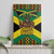 Jamaica Warrior Spirit Canvas Wall Art Tribal Fighter in Reggae Colors - Wonder Print Shop