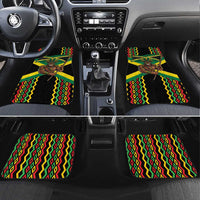 Jamaica Warrior Spirit Car Mats Tribal Fighter in Reggae Colors - Wonder Print Shop