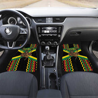 Jamaica Warrior Spirit Car Mats Tribal Fighter in Reggae Colors - Wonder Print Shop
