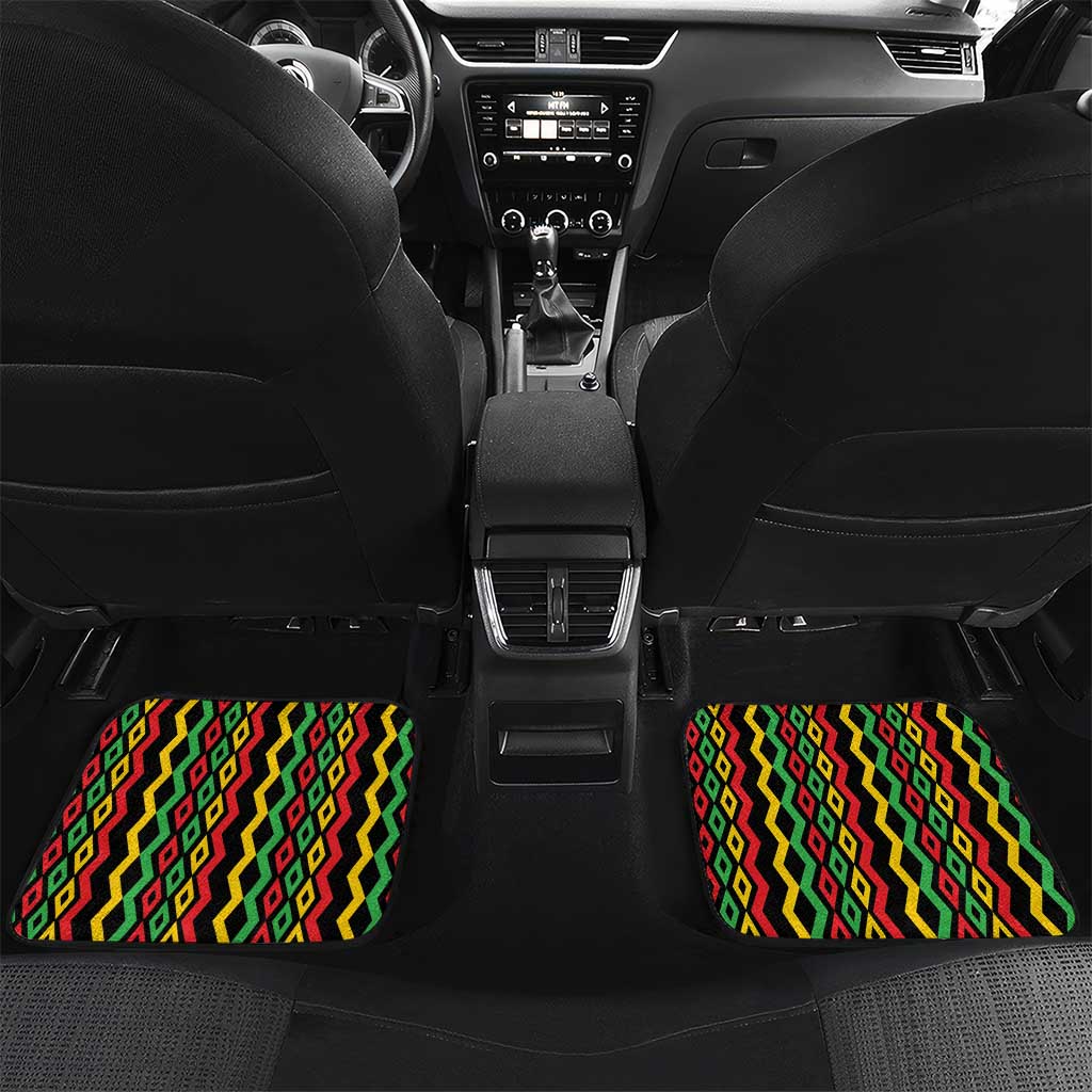 Jamaica Warrior Spirit Car Mats Tribal Fighter in Reggae Colors - Wonder Print Shop