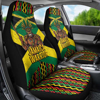 Jamaica Warrior Spirit Car Seat Cover Tribal Fighter in Reggae Colors - Wonder Print Shop