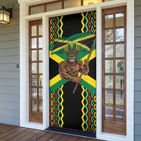Jamaica Warrior Spirit Door Cover Tribal Fighter in Reggae Colors - Wonder Print Shop