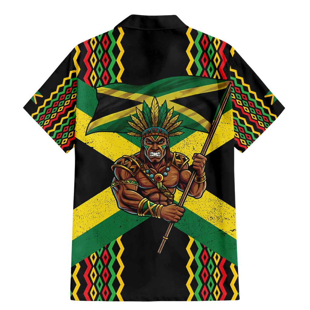 Jamaica Warrior Spirit Family Matching Mermaid Dress and Hawaiian Shirt Tribal Fighter in Reggae Colors - Wonder Print Shop