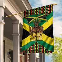 Jamaica Warrior Spirit Garden Flag Tribal Fighter in Reggae Colors - Wonder Print Shop