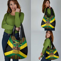 Jamaica Warrior Spirit Grocery Bag Tribal Fighter in Reggae Colors - Wonder Print Shop