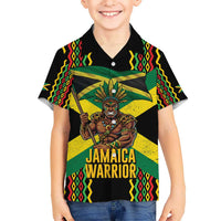 Jamaica Warrior Spirit Hawaiian Shirt Tribal Fighter in Reggae Colors - Wonder Print Shop