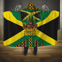 Jamaica Warrior Spirit Hooded Blanket Tribal Fighter in Reggae Colors - Wonder Print Shop