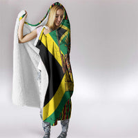 Jamaica Warrior Spirit Hooded Blanket Tribal Fighter in Reggae Colors - Wonder Print Shop