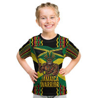 Jamaica Warrior Spirit Kid T Shirt Tribal Fighter in Reggae Colors - Wonder Print Shop