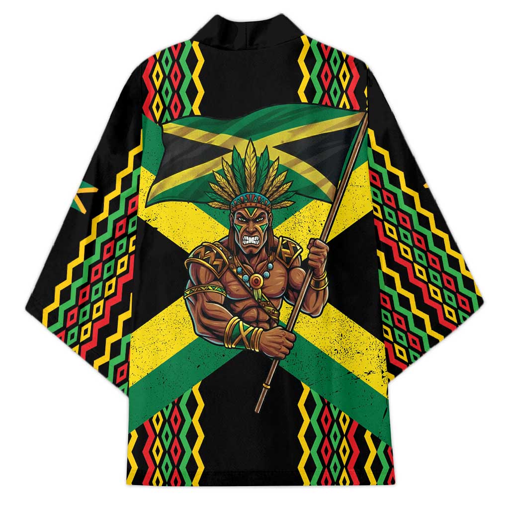 Jamaica Warrior Spirit Kimono Tribal Fighter in Reggae Colors - Wonder Print Shop