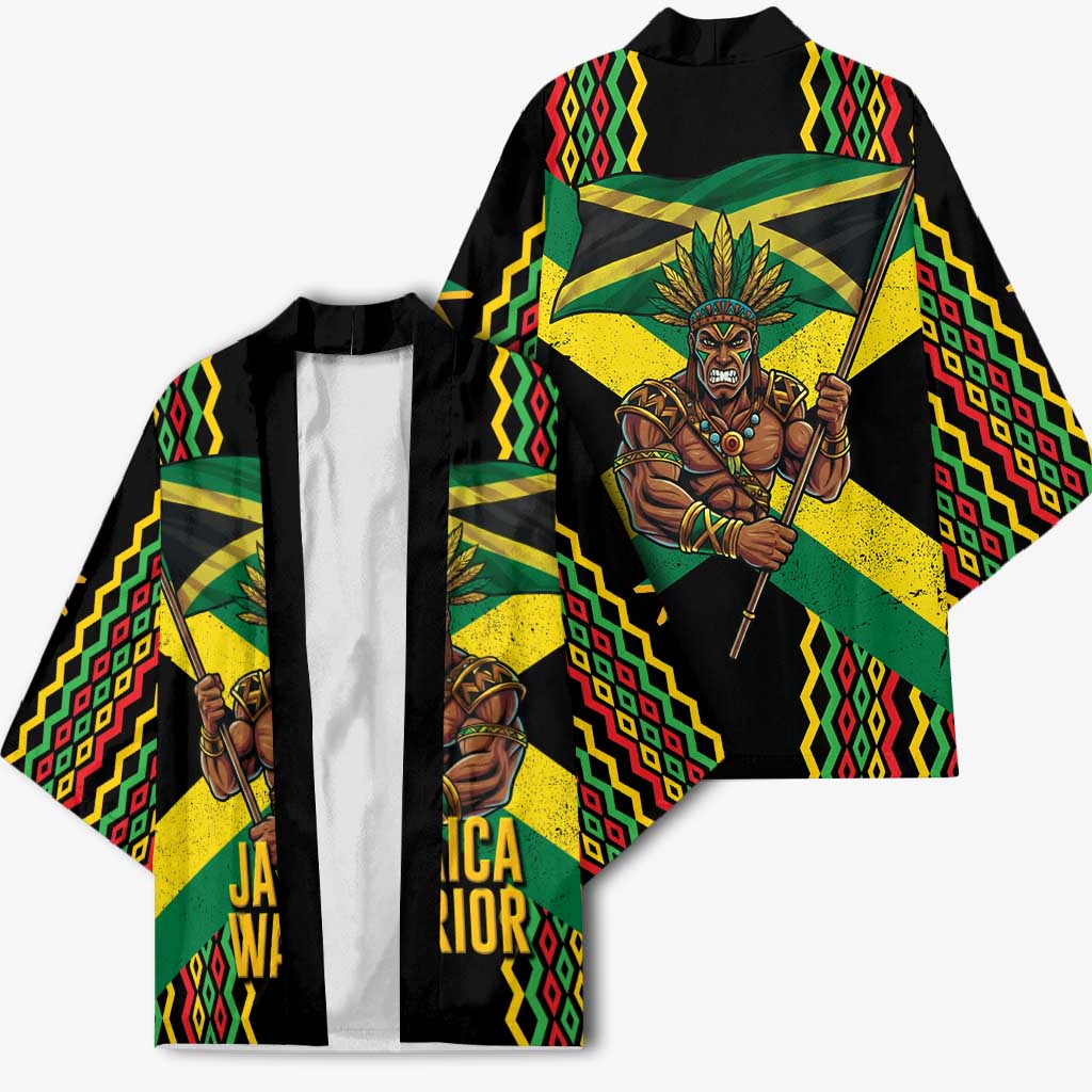 Jamaica Warrior Spirit Kimono Tribal Fighter in Reggae Colors - Wonder Print Shop