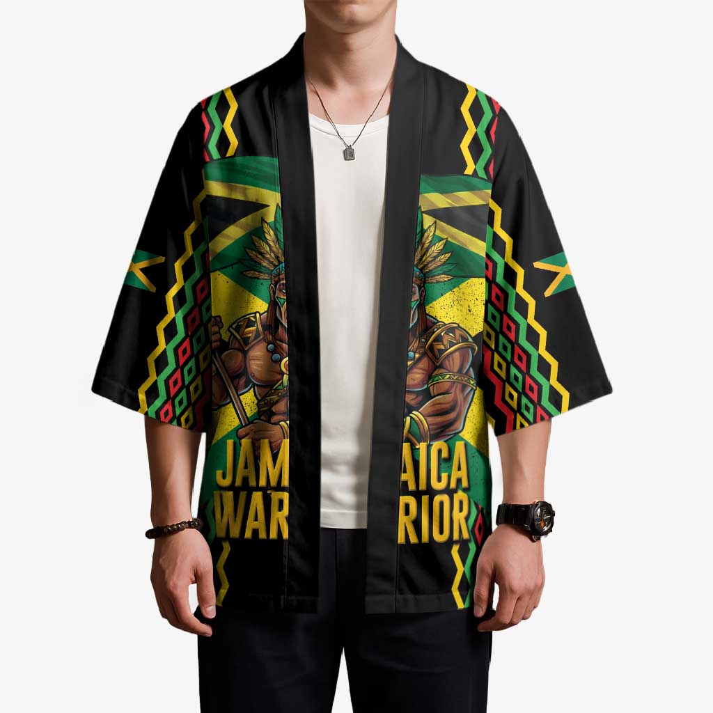 Jamaica Warrior Spirit Kimono Tribal Fighter in Reggae Colors - Wonder Print Shop