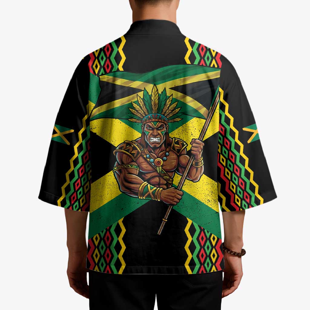 Jamaica Warrior Spirit Kimono Tribal Fighter in Reggae Colors - Wonder Print Shop