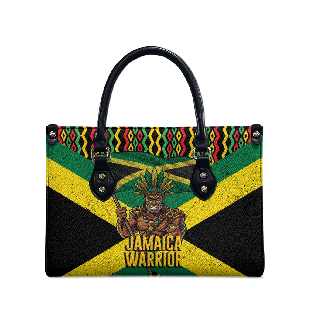 Jamaica Warrior Spirit Leather Bag Tribal Fighter in Reggae Colors - Wonder Print Shop