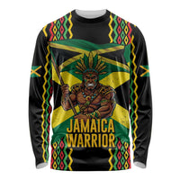 Jamaica Warrior Spirit Long Sleeve Shirt Tribal Fighter in Reggae Colors - Wonder Print Shop