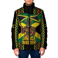 Jamaica Warrior Spirit Padded Jacket Tribal Fighter in Reggae Colors - Wonder Print Shop