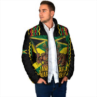 Jamaica Warrior Spirit Padded Jacket Tribal Fighter in Reggae Colors - Wonder Print Shop