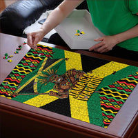 Jamaica Warrior Spirit Puzzle Tribal Fighter in Reggae Colors - Wonder Print Shop