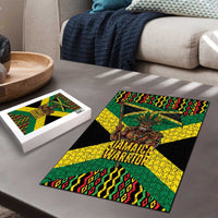Jamaica Warrior Spirit Puzzle Tribal Fighter in Reggae Colors - Wonder Print Shop
