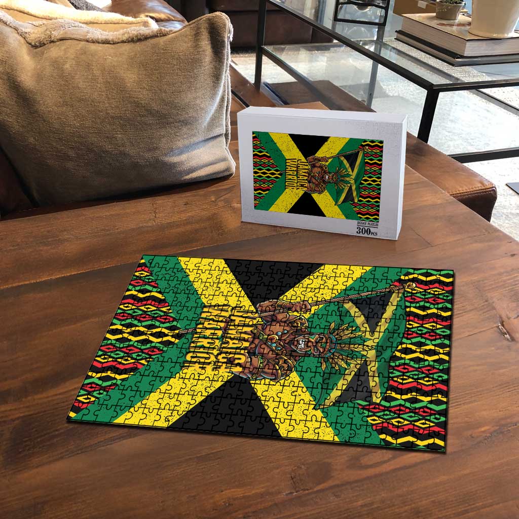Jamaica Warrior Spirit Puzzle Tribal Fighter in Reggae Colors - Wonder Print Shop